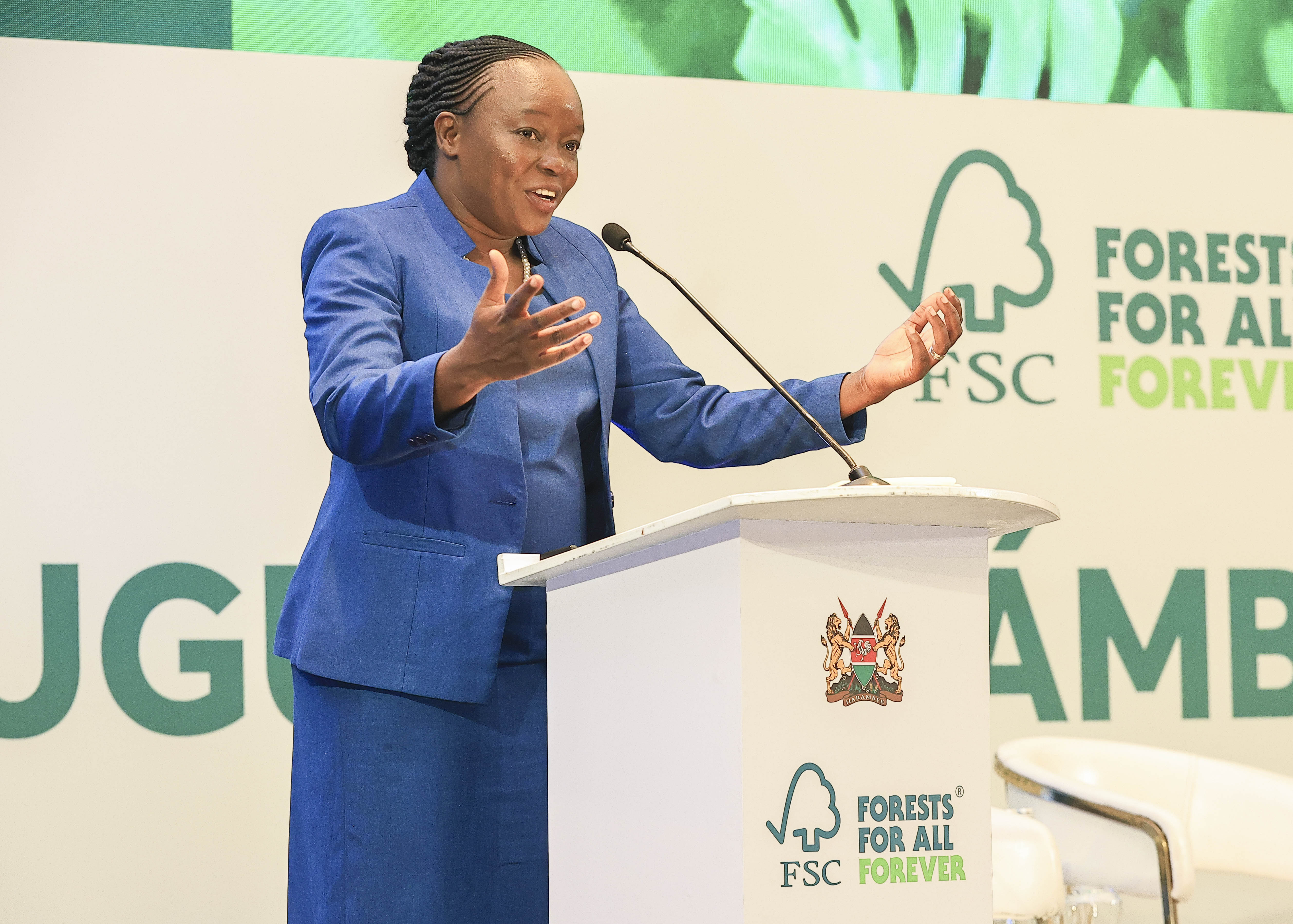 Dr Deborah Mlongo Barasa, Kenya’s Cabinet Secretary for Environment, Climate Change and Forestry, delivering remarks at the Zamba Heritage Initiative Congress