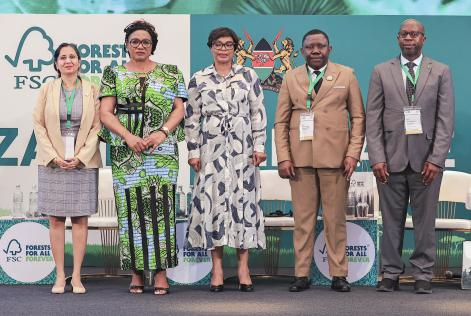 Zamba Heritage Minsiterial Panel: From left to right. Subhra Bhattacharjee, Dr Rosalie Matondo, Dr Aurelie Koumba Pambo, Dr Emmanuel Tsadok and Dr Douty Chibamba