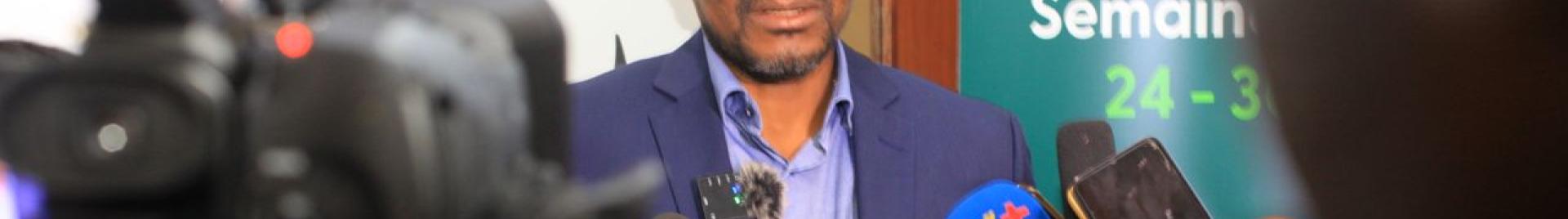  Press talking to George Akwah